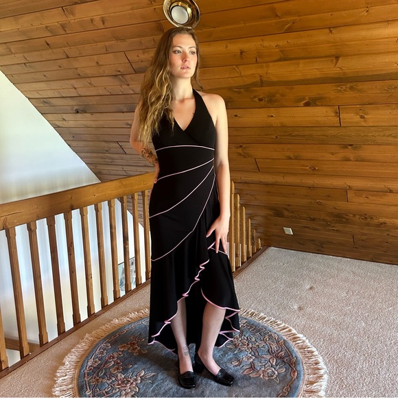 Y2k black evening formal high low dress - Picture 2 of 6